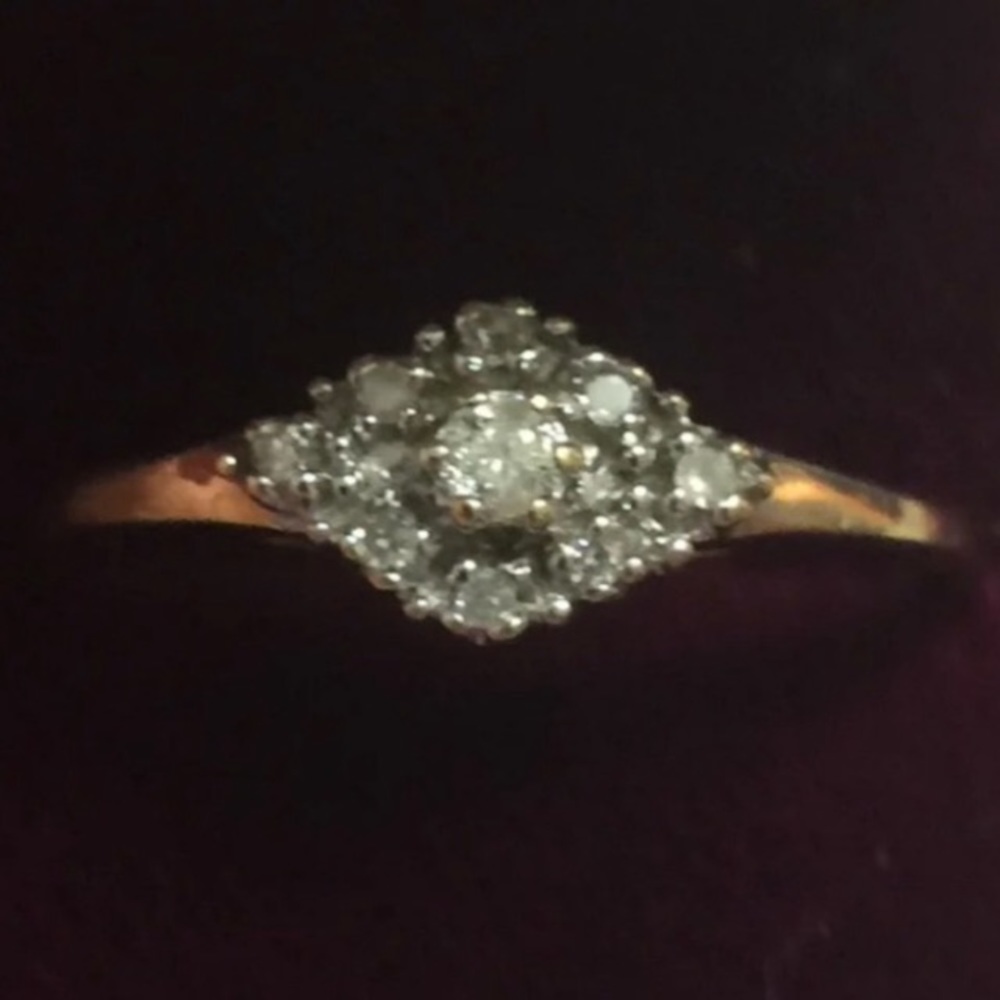 10k gold diamond ring.